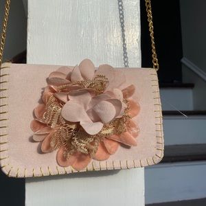 Shiraleah soft pink velvet cross body